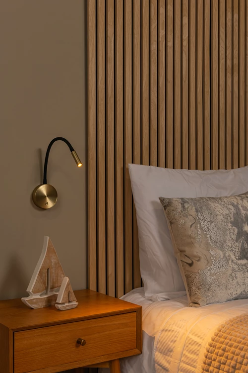 Lucide ASJA - Rechargeable Wall spotlight / Wall light - Battery pack- LED 3 StepDim - 1x3W 2700K - Matt Gold / Brass | Premium - atmosphere 1